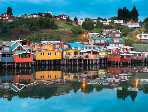 Casas construidas dentro del mar