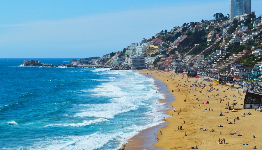 Verano en la playa Playa Reñaca